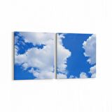 Olla 15589K2Y Gökyüzü Bulut Görseli Kare 2'li Yatay Kanvas Tablo (Ölçü: 85X40)