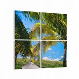 Olla 16475K4 Kumsal / Sahil Görseli Kare 4'lü Kanvas Tablo (Ölçü: 65X65)