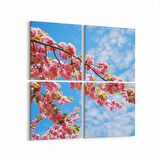 Olla 10467K4 Ağaç Görseli Kare 4'lü Kanvas Tablo (Ölçü: 145X145)