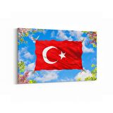 Olla 10613Y Türk Bayrağı Görseli Yatay Kanvas Tablo (Ölçü: 150X100)