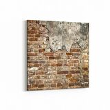 Olla 17509K Taş / Tuğla Görseli Kare Kanvas Tablo (Ölçü: 25X25)