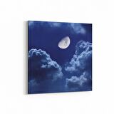 Olla 14655K Gece Gökyüzü Görseli Kare Kanvas Tablo (Ölçü: 25X25)