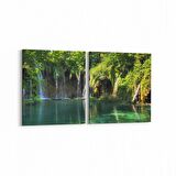 Olla 13627K2Y Doğa / Manzara Görseli Kare 2'li Yatay Kanvas Tablo (Ölçü: 125X60)