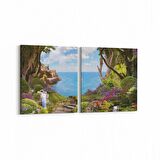 Olla 13480K2Y Doğa / Manzara Görseli Kare 2'li Yatay Kanvas Tablo (Ölçü: 105X50)