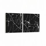 Olla 16733K2Y Mermer Desen Görsel Kare 2'li Yatay Kanvas Tablo (Ölçü: 105X50)