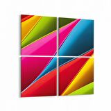 Olla 10382K4 Abstract Görsel Kare 4'lü Kanvas Tablo (Ölçü: 105X105)