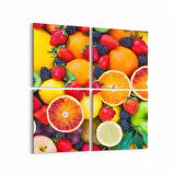 Olla 15132K4 Gıda Görseli Kare 4'lü Kanvas Tablo (Ölçü: 65X65)