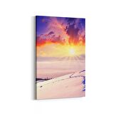Olla 16078D Günbatımı Görseli Dikey Kanvas Tablo (Ölçü: 70X105)