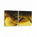 Olla 10137K2Y Abstract Görsel Kare 2'li Yatay Kanvas Tablo (Ölçü: 105X50)