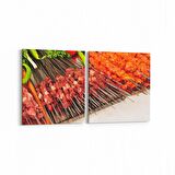 Olla 15221K2Y Gıda Görseli Kare 2'li Yatay Kanvas Tablo (Ölçü: 65X30)