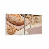 Olla 15249K2Y Gıda Görseli Kare 2'li Yatay Kanvas Tablo (Ölçü: 85X40)