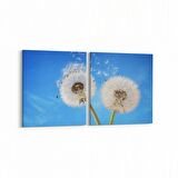 Olla 10739K2Y Ağaç Görseli Kare 2'li Yatay Kanvas Tablo (Ölçü: 65X30)