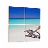 Olla 16409K4 Kumsal / Sahil Görseli Kare 4'lü Kanvas Tablo (Ölçü: 125X125)