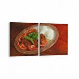 Olla 14966K2Y Gıda Görseli Kare 2'li Yatay Kanvas Tablo (Ölçü: 65X30)
