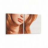 Olla 16941K2Y Model / Manken Görseli 2'li Yatay Kanvas Tablo (Ölçü: 145X70)