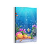 Olla 12146D Akvaryum / Balık Görseli Dikey Kanvas Tablo (Ölçü: 100X150)