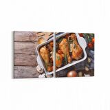 Olla 15131K2Y Gıda Görseli Kare 2'li Yatay Kanvas Tablo (Ölçü: 145X70)