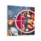 Olla 15004K4 Gıda Görseli Kare 4'lü Kanvas Tablo (Ölçü: 125X125)