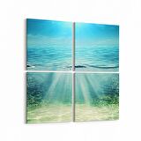 Olla 12938K4 Deniz / Okyanus Görseli Kare 4'lü Kanvas Tablo (Ölçü: 65X65)