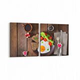 Olla 15169K2Y Gıda Görseli Kare 2'li Yatay Kanvas Tablo (Ölçü: 125X60)