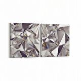 Olla 10091K2Y Abstract Görsel Kare 2'li Yatay Kanvas Tablo (Ölçü: 125X60)