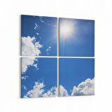 Olla 15445K4 Gökyüzü Bulut Görseli Kare 4'lü Kanvas Tablo (Ölçü: 145X145)