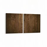 Olla 12037K2Y Ahşap Desen Görseli Kare 2'li Yatay Kanvas Tablo (Ölçü: 145X70)