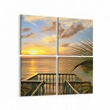 Olla 13518K4 Doğa / Manzara Görseli Kare 4'lü Kanvas Tablo (Ölçü: 65X65)