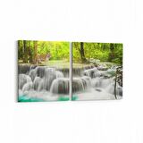Olla 13393K2Y Doğa / Manzara Görseli Kare 2'li Yatay Kanvas Tablo (Ölçü: 125X60)