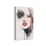 Olla 16302DD Kuaför / Berber Görseli Dikey Dar Kanvas Tablo (Ölçü: 30X60)