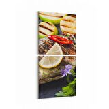 Olla 14975K2D Gıda Görseli 2'li Dikey Kanvas Tablo (Ölçü: 30X65)