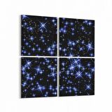 Olla 14795K4 Gece Gökyüzü Görseli Kare 4'lü Kanvas Tablo (Ölçü: 145X145)