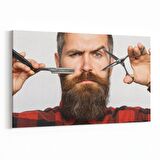 Olla 16297Y Kuaför / Berber Görseli Yatay Kanvas Tablo (Ölçü: 45X30)