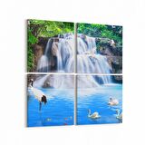 Olla 13462K4 Doğa / Manzara Görseli Kare 4'lü Kanvas Tablo (Ölçü: 105X105)