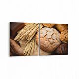 Olla 15121K2Y Gıda Görseli Kare 2'li Yatay Kanvas Tablo (Ölçü: 125X60)