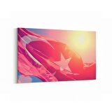 Olla 17560Y Türk Bayrağı Görseli Yatay Kanvas Tablo (Ölçü: 150X100)