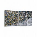 Olla 12895K2Y Deniz / Okyanus Görseli Kare 2'li Yatay Kanvas Tablo (Ölçü: 125X60)