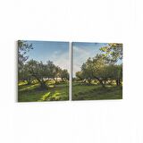 Olla 14244K2Y Doğa / Manzara Görseli Kare 2'li Yatay Kanvas Tablo (Ölçü: 65X30)