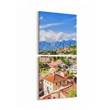 Olla 18853KD Yapı Görseli Kare 2'li Dikey Kanvas Tablo (Ölçü: 30X65)