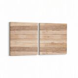 Olla 11975K2Y Ahşap Desen Görseli Kare 2'li Yatay Kanvas Tablo (Ölçü: 145X70)