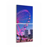 Olla 18926KD Yapı Görseli Kare 2'li Dikey Kanvas Tablo (Ölçü: 30X65)