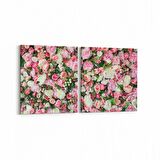 Olla 11606K2Y Çiçek Görseli Kare 2'li Yatay Kanvas Tablo (Ölçü: 65X30)