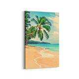 Olla 16601D Kumsal / Sahil Görseli Dikey Kanvas Tablo (Ölçü: 80X120)