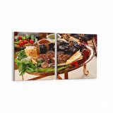 Olla 15064K2Y Gıda Görseli Kare 2'li Yatay Kanvas Tablo (Ölçü: 85X40)