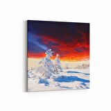 Olla 16086K Günbatımı Görseli Kare Kanvas Tablo (Ölçü: 40X40)