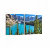 Olla 14443K2Y Doğa / Manzara Görseli Kare 2'li Yatay Kanvas Tablo (Ölçü: 85X40)