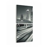 Olla 18632KD Yapı Görseli Kare 2'li Dikey Kanvas Tablo (Ölçü: 30X65)