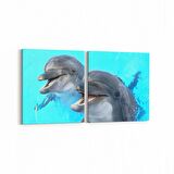 Olla 12918K2Y Deniz / Okyanus Görseli Kare 2'li Yatay Kanvas Tablo (Ölçü: 125X60)