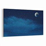 Olla 14791Y Gece Gökyüzü Görseli Yatay Kanvas Tablo (Ölçü: 90X60)