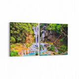 Olla 13199K2Y Doğa / Manzara Görseli Kare 2'li Yatay Kanvas Tablo (Ölçü: 125X60)